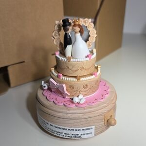 Wooden Wedding Cake Music Box